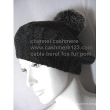 Cashmere Cable Hat Fur POM Ty0910